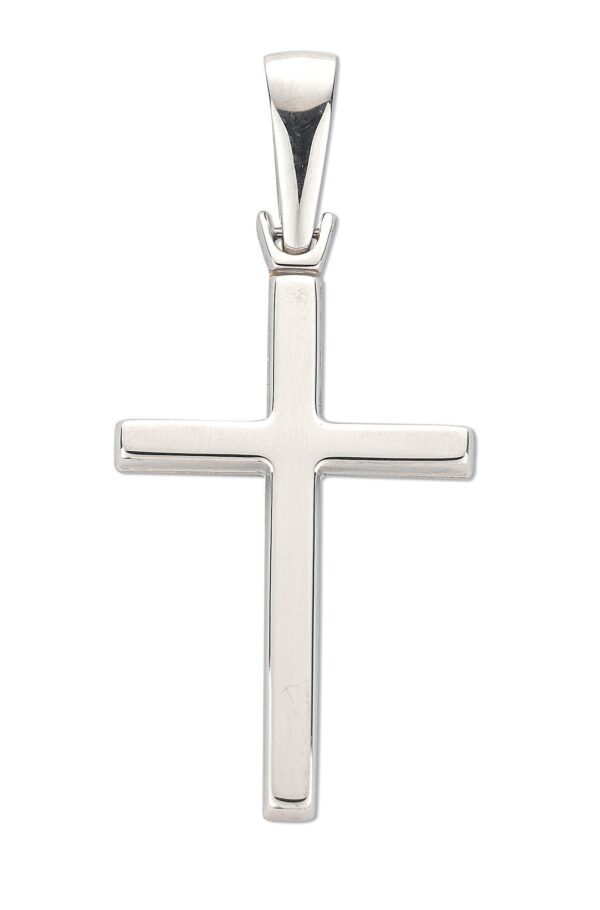 9ct White Gold Hollow Cross