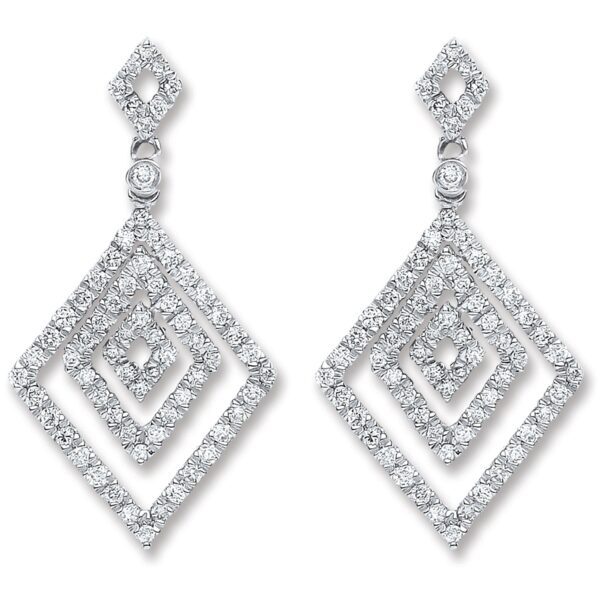 18ct White Gold 0.50ct Diamond Drop Earrings