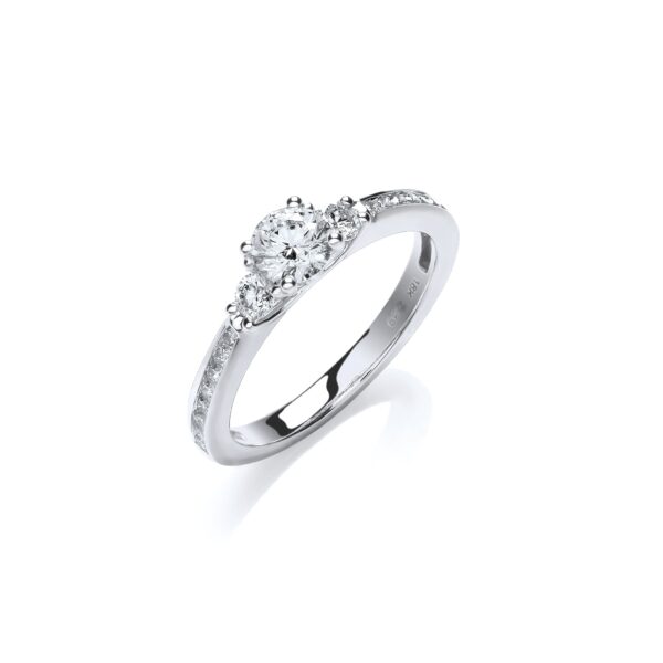 18ct White Gold 0.70ct Diamond Fancy Trilogy Ring