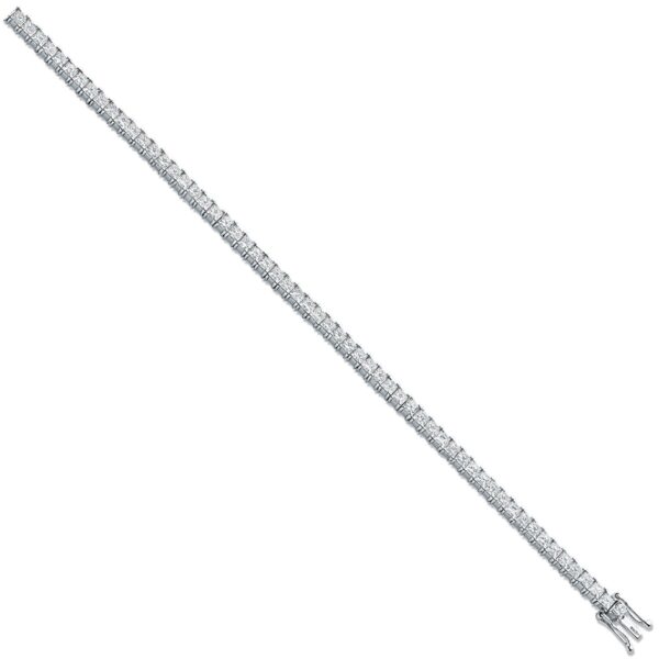18ct White 5.00ct Princess Cut Diamond Bracelet