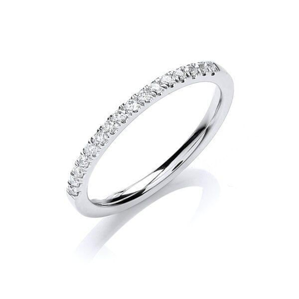 18ct White Gold 0.15ct Diamond Half Eternity Ring