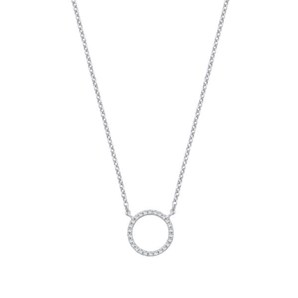 9ct White Gold 0.08ct Diamond Necklace