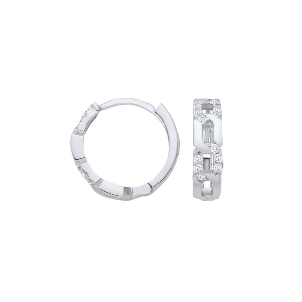 9ct White Gold 0.12ct Diamond Huggie Earrings