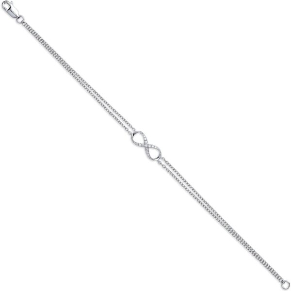 9ct White Gold 0.15ct Diamond Bracelet