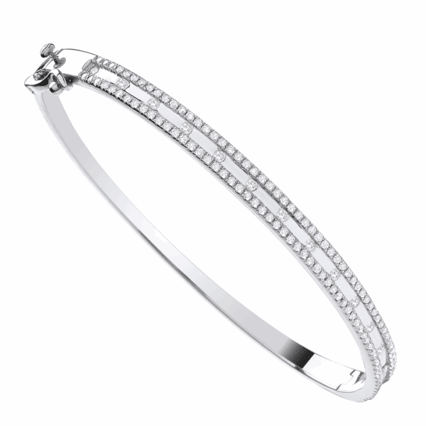 9ct White Gold 1.00ct Diamond Bangle