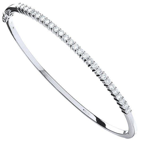 9ct White Gold 1.10ct Diamond Bangle