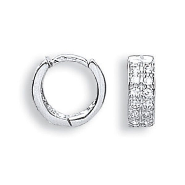 9ct White Gold Cubic Zirconia Huggies