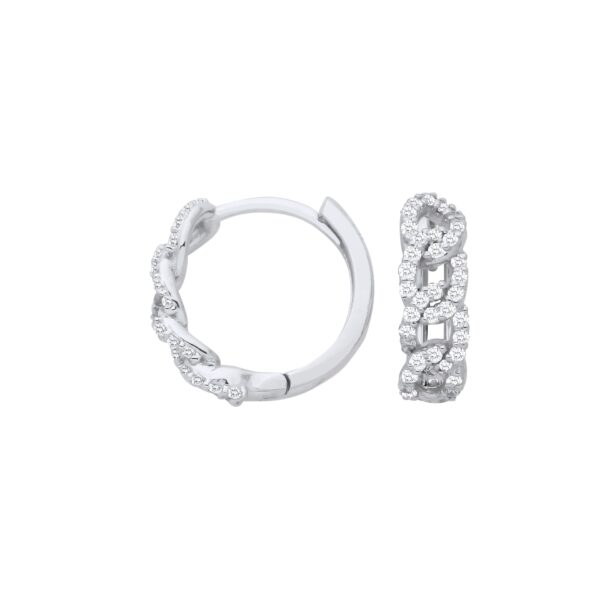 9ct White Gold Diamond 0.28ct Huggie Earrings