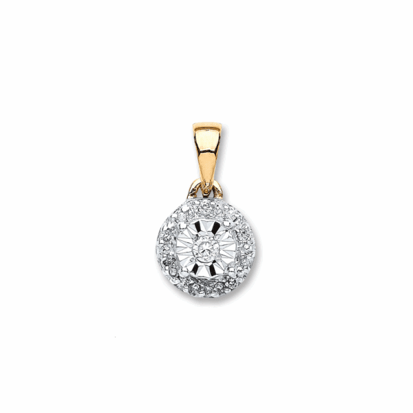 9ct Yellow Gold 0.07ct Diamond Pendant