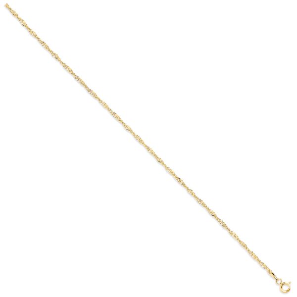9ct Yellow Gold 1.9mm Hollow Singapore Chain