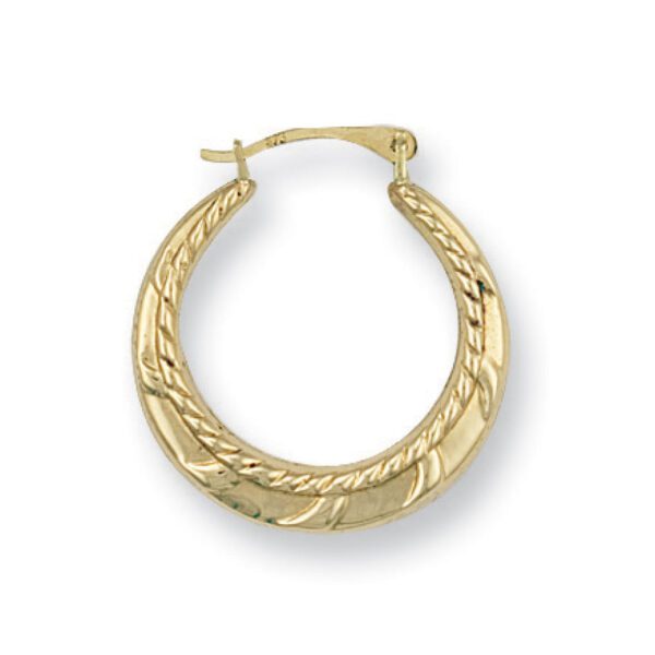 9ct Yellow Gold 21mm Fancy Creoles