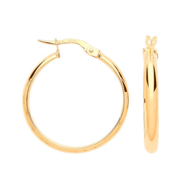 9ct Yellow Gold 24mm Hoop Earrings