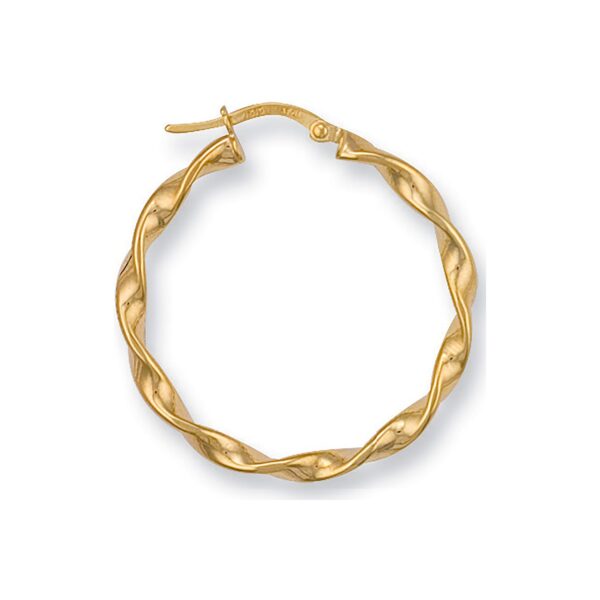 9ct Yellow Gold 31mm Twisted Hoop Earrings