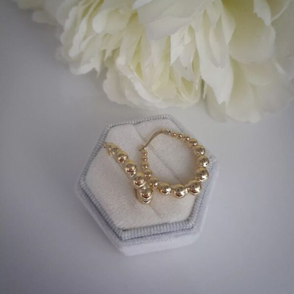 9ct Yellow Gold Beaded Creoles
