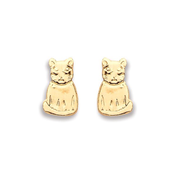 9ct Yellow Gold Cat Studs