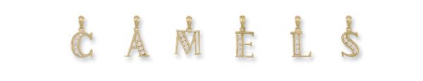 9ct Yellow Gold Channel Set Cubic Zirconia Initial Pendants