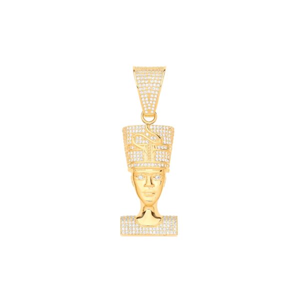 9ct Yellow Gold Cubic Zirconia Nefertiti Pendant