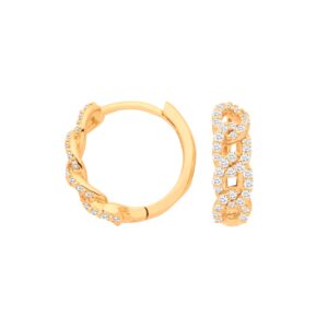 9ct Yellow Gold Diamond 0.28ct Huggie Earrings