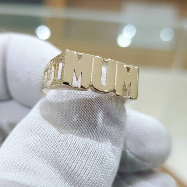 9ct Yellow Gold ID Sides Mum Ring