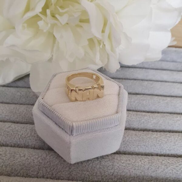 9ct Yellow Gold ID Sides Nan Ring