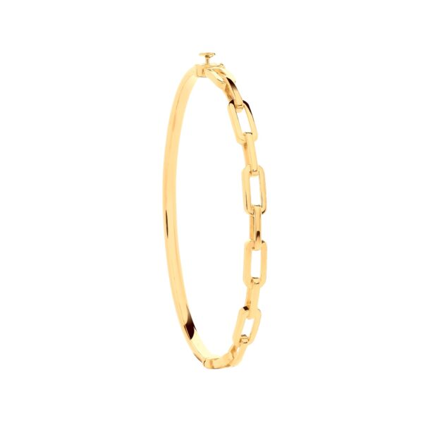 9ct Yellow Gold Paper Link Ladies Bangle