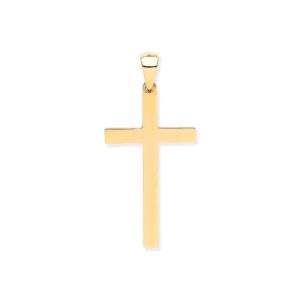 9ct Yellow Gold Solid Plain Cross