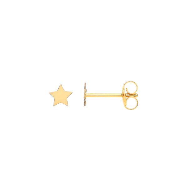 9ct Yellow Gold Star Stud Earrings