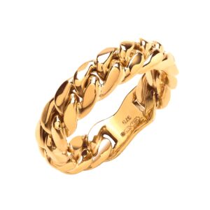 9ct Yellow Gold Curb Link Gents Ring