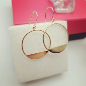 9ct Yellow Gold Circle Drop Earrings