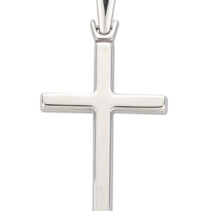 9ct White Gold Hollow Cross