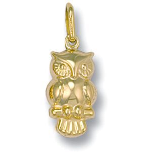 9ct Yellow Gold Owl Pendant