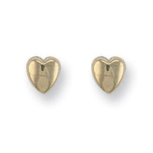 9ct Yellow Gold Heart Studs