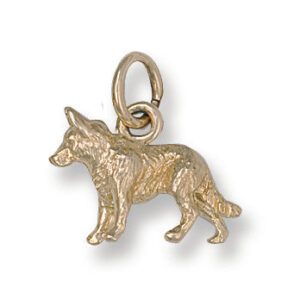 9ct Yellow Gold German Shepard Pendant