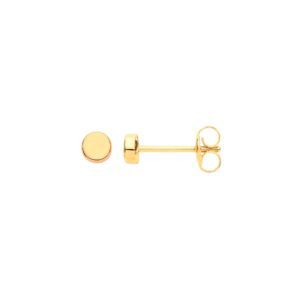 9ct Yellow Gold Plain Round 3.2mm Stud Earrings