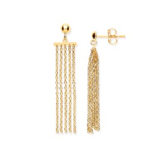 9ct Yellow Gold Tassel Drop Earrings
