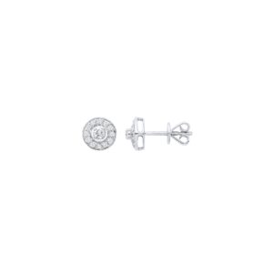 18ct White Gold Halo 0.24ct Diamond Studs