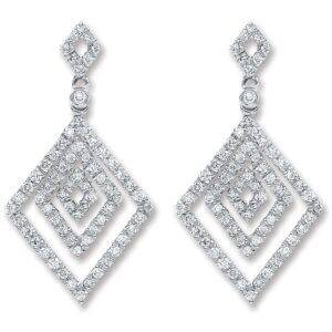 18ct White Gold 0.50ct Diamond Drop Earrings