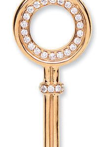 18ct Rose Gold 0.18ct Diamond Key Pendant