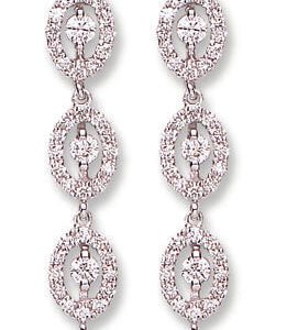 18ct White Gold 1.25ct Diamond Drop Earrings