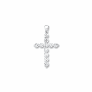 18ct White Gold 0.70ct Diamond Cross Pendant