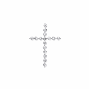 18ct White Gold 0.75ct Diamond Cross Pendant
