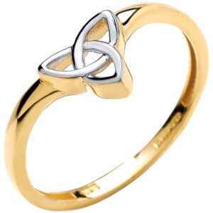 2 Colour Yellow/white Wishbone Style Celtic Ring