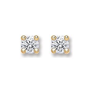 9ct Gold 4.0mm Round Brilliant Cubic Zirconia Studs