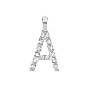 9ct White Gold 0.05ct Diamond A Initial