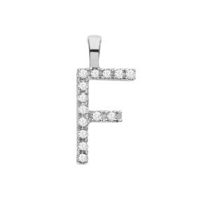 9ct White Gold 0.05ct Diamond F Initial