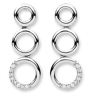 9ct White Gold 0.08ct Diamond Drop Earrings