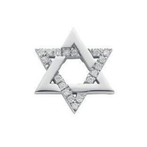 9ct White Gold 0.10ct Diamond Star Of David Pendant