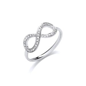 9ct White Gold 0.13ct Infinity Dress Ring
