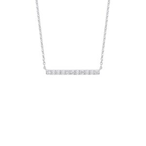 9ct White Gold 0.20ct Diamond Bar Necklace (chain 17")
