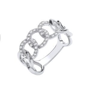 9ct White Gold 0.23ct Curb Ring